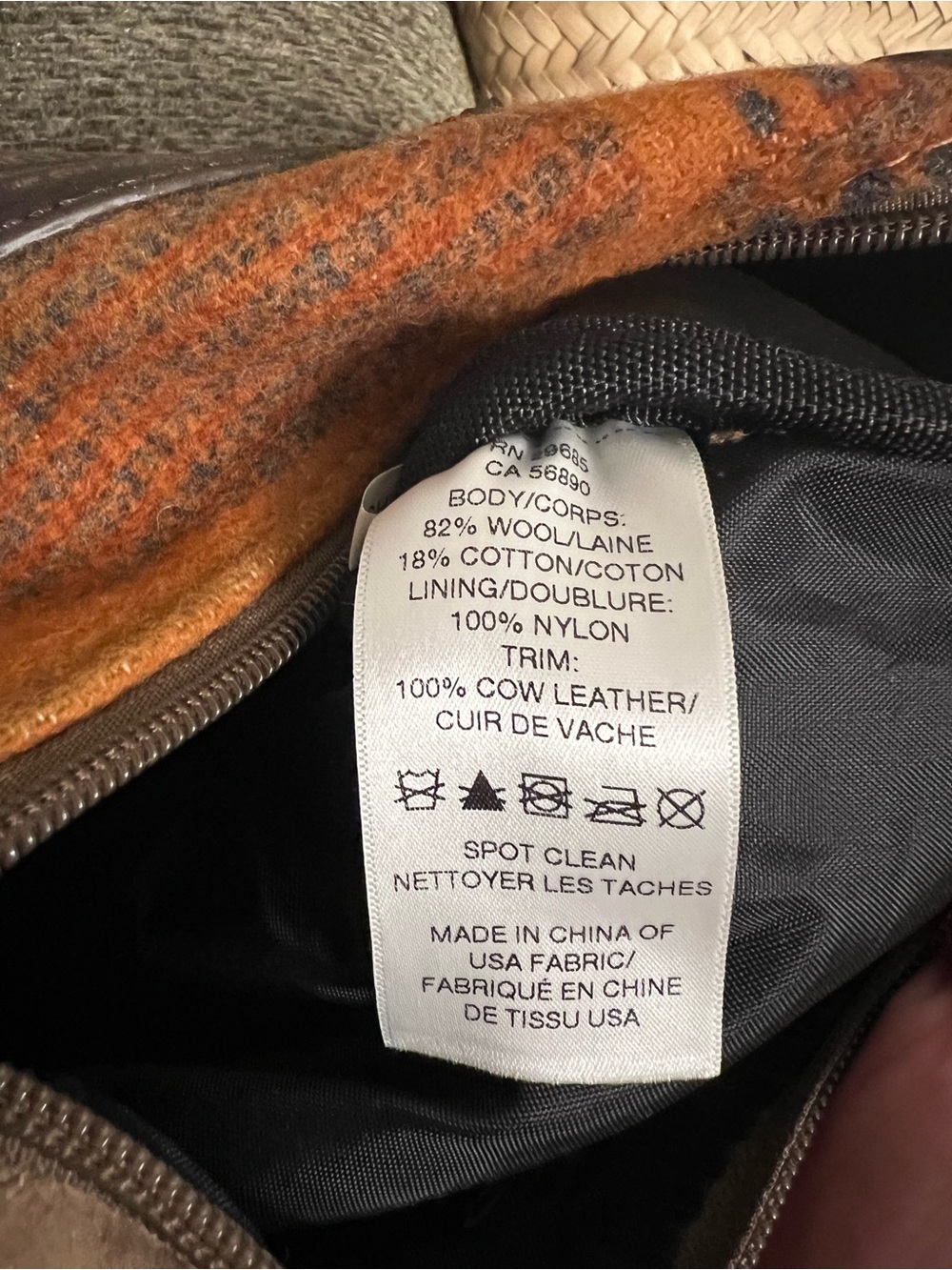 Pendleton Brown Multi Bison Wool Crossbody Bag - Picture 4 of 4